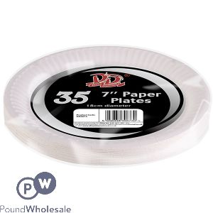 DELUXE DISPOSABLE 7&quot; PAPER PLATES 35 PACK