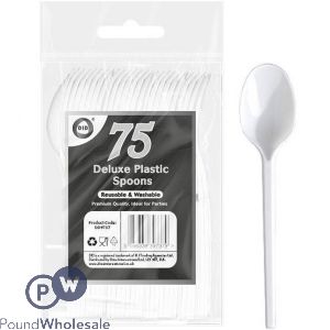 Did Deluxe White Reusable Plastic Spoons 75 Pack