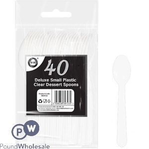 Did Deluxe Clear Reusable Small Plastic Dessert Spoons 40 Pack