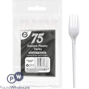 Did Deluxe Reusable White Plastic Forks 75 Pack