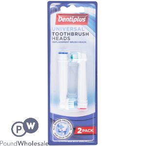 Dentiplus Replacement Universal Toothbrush Heads 2 Pack