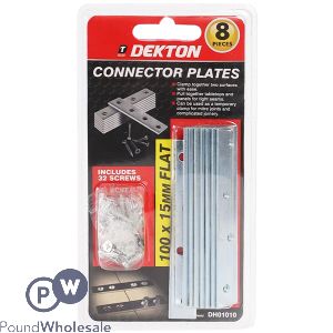 Dekton Flat Connector Plates Set 100 X 15mm 8pc