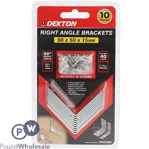 Dekton Right Angle Brackets 50mm X 50mm X 15mm 10 Pack