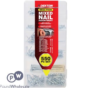 Dekton Mixed Nail Assortment Mega Pack 550pc