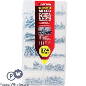 Dekton Mixed Screws, Washers & Nuts Assortment Mega Pack 374pc