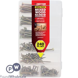 Dekton Mixed Wood Screw Assortment Mega Pack 240pc