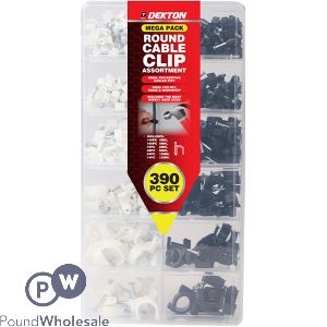 Dekton Round Cable Clip Assortment Mega Pack 390pc