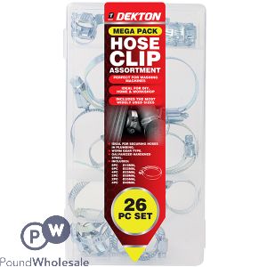 Dekton Hose Clip Assortment Mega Pack 26pc