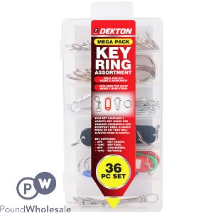 Dekton Key Ring Assortment Mega Pack 36pc