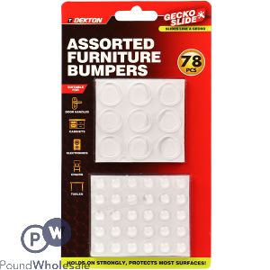 Dekton Gecko Slide Assorted Adhesive Furniture Bumpers 78pc