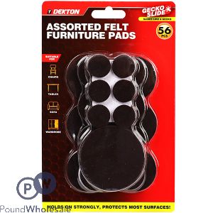 Dekton Gecko Slide Assorted Felt Furniture Pads 56pc