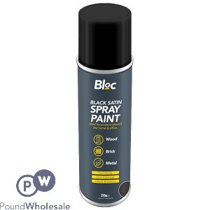 BLOC BLACK SATIN SPRAY PAINT 250ML