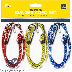Bloc Assorted Bungee Cord Set 6 Pack