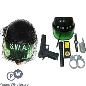 Swat Team Helmet With Visor Gun Play Set (approx 30cm X 20cm)