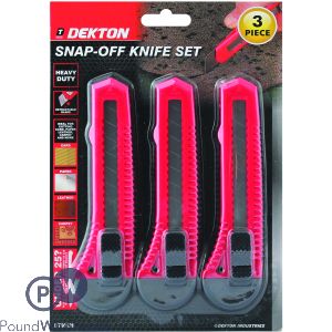 DEKTON 3 PIECE SNAP-OFF KNIFE SET LARGE