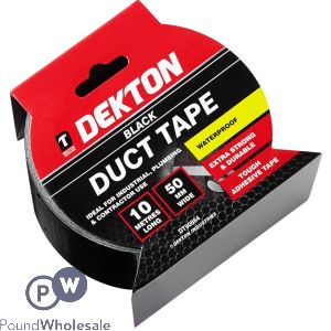 DEKTON BLACK DUCT TAPE 50MM X 10M