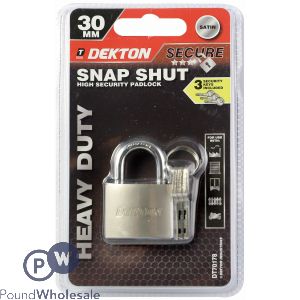 DEKTON SNAP SHUT HIGH SECURITY PADLOCK 30MM