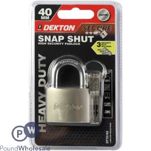 Dekton Snap Shut High Security Padlock 40mm