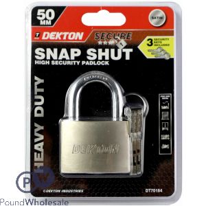 Dekton Snap Shut High Security Padlock 50mm