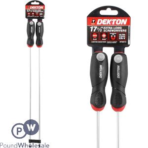 Dekton Extra Long Flat & Pozi Screwdrivers 45cm 2pc