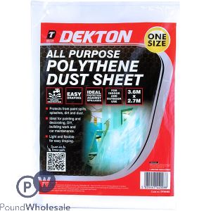 DEKTON ALL PURPOSE POLYTHENE DUST SHEET 3.6M X 2.7M