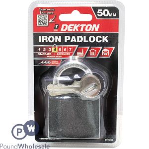 DEKTON 50MM IRON PADLOCK WITH 3 KEYS