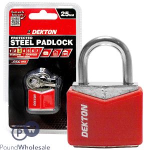 Dekton 25mm Protected Steel Padlock With 3 Keys