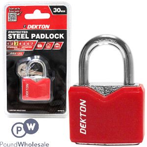 Dekton 30mm Protected Steel Padlock With 3 Keys