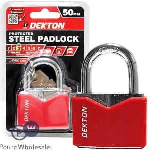 DEKTON 50MM PROTECTED STEEL PADLOCK WITH 3 KEYS