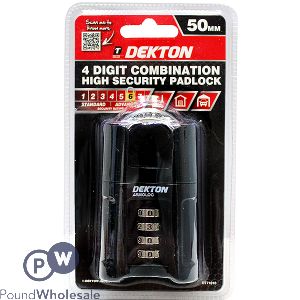 DEKTON 4 DIGIT COMBINATION HIGH SECURITY PADLOCK 50MM