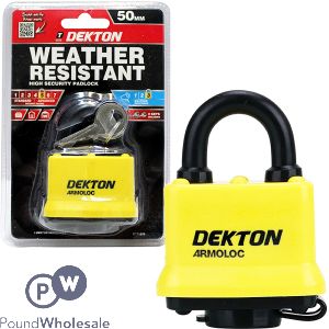 DEKTON 50MM WEATHER RESISTANT HIGH SECURITY PADLOCK WITH 3 KEYS