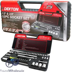 Dekton 1/2" & 3/8" Heavy Duty Socket Set 52pc