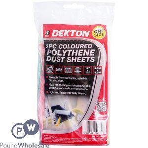 Dekton Coloured Polythene Dust Sheets 3.6m 3 Pack