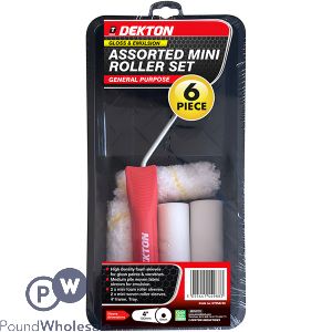 Dekton Gloss & Emulsion Assorted Mini Paint Roller Set 4" 6pc