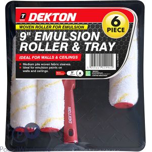 DEKTON EMULSION PAINT ROLLER SET 9&quot; 6PC