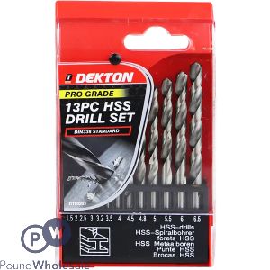 DEKTON PRO GRADE 1.5-6.5MM HSS DRILL SET 13PC