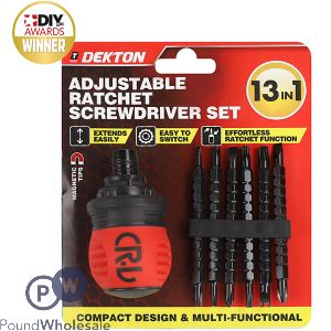 Dekton 13-in-1 Adjustable Ratchet Screwdriver Set