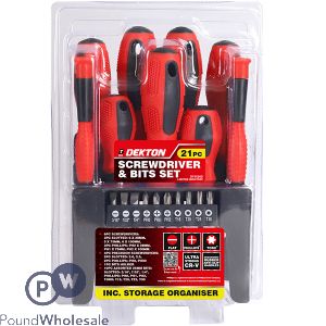 Dekton Screwdriver & Bits Set 21pc
