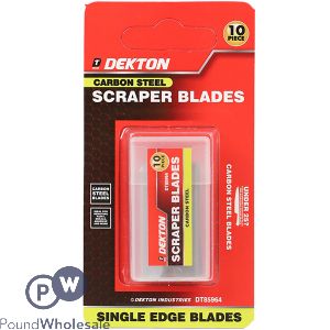 Dekton Carbon Steel Single Edge Scraper Blades 10 Pack