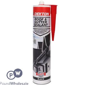 Dekton Black Waterproof Roof & Gutter Sealant 290ml Cdu