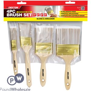 Dekton Professional Assorted Gloss & Emulsion Paint Brush Set 4pc