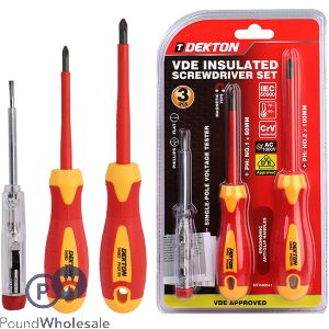 Dekton Vde Insulated Cr-v Screwdriver Set 3pc