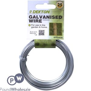Dekton Galvanised Metal Garden Wire 1.2mm X 25m