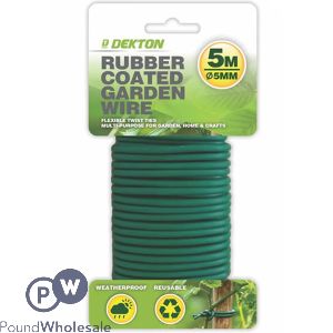 Dekton Rubber Coated Green Garden Wire 5mm X 5m