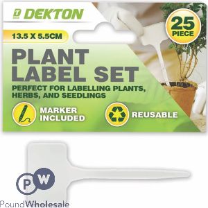 Dekton 13.5cm X 5.5cm Garden Plant Square Label Set 25pc