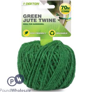 Dekton Green Garden Jute Twine 2mm X 70m