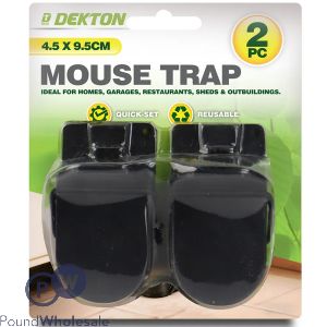 Dekton Reusable Mouse Trap 4.5cm X 9.5cm 2 Pack
