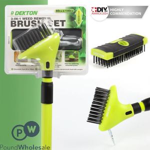 Dekton 3-in-1 Extendable Weed Removal Brush Set 80cm X 140cm