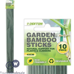 Dekton Green Garden Bamboo Sticks 45cm 10 Pack