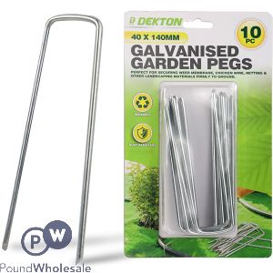 Dekton Galvanised Garden Pegs 10 Pack 40mm X 140mm